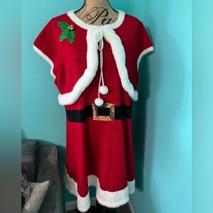 NWT Reference Point Sant Dress with Sequined Belt Buckle & Built-in Cape